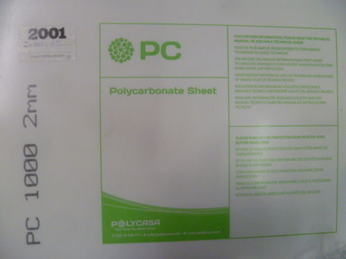 4 plaques plycarbonate incolore 2 x 490 x 1000 mm